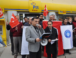 PTT çalışanları Kars’ta da iş bıraktı
