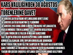 30 Ağustos Törenlerine Davet