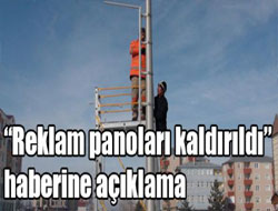“Reklam panoları kaldırıldı”