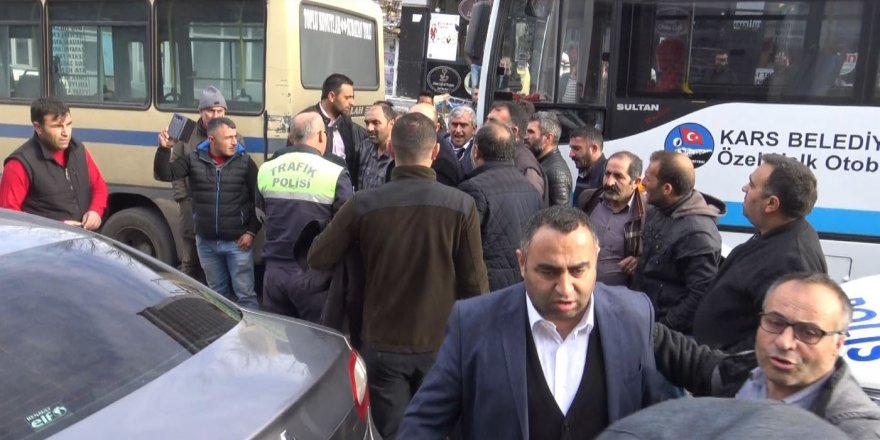 Eylem yapan dolmuşçulara müdahale