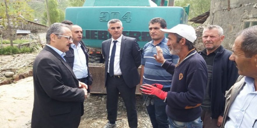 DSİ Kars 24. Bölge teknik heyeti, Sarıkamış Isısı köyünde incelemelerde bulundu
