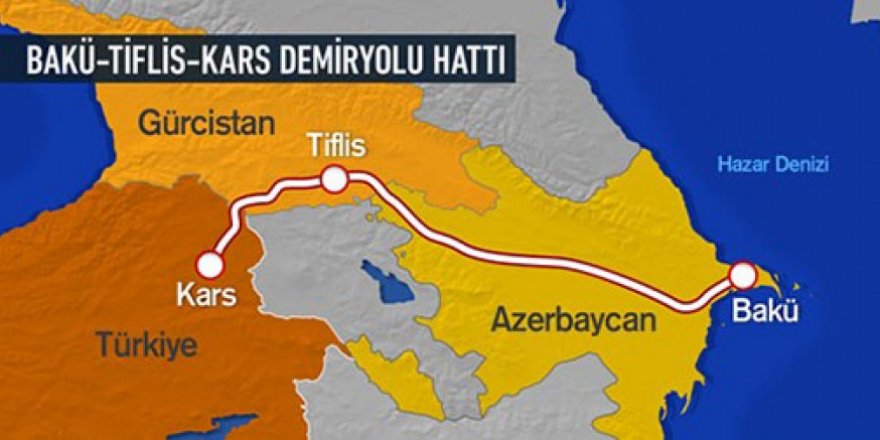 "Bakü-Tiflis-Kars Demiryolu" yük vagonları ile tahıl taşındı