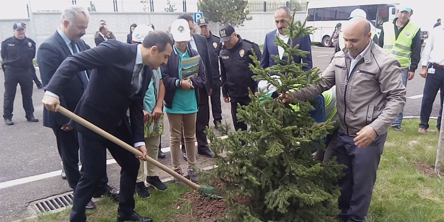 Kars Emniyet Müdürlüğü bahçesi ağaçlandırıldı