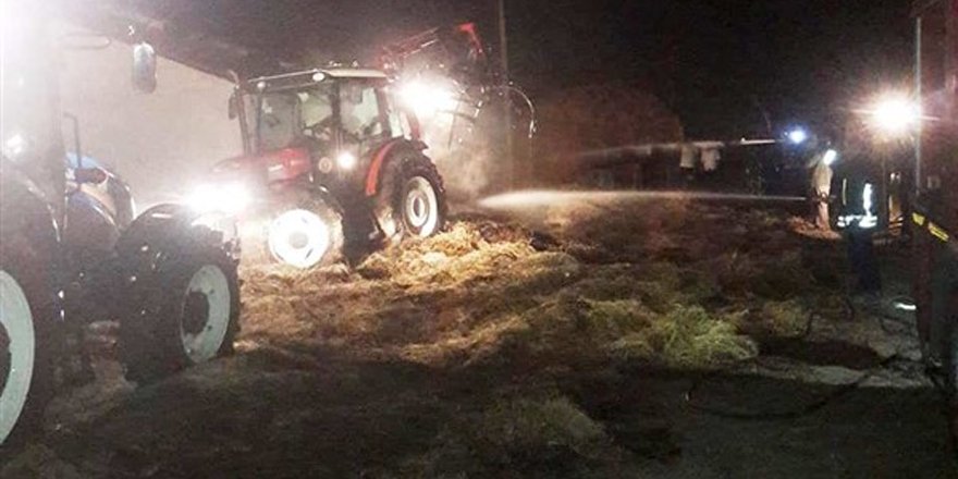 Büyük Çatma Köyündeki ot yangını, el birliği ile söndürüldü