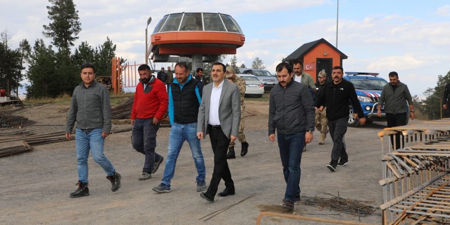 Kars Valisi Türker Öksüz, Sarıkamış Kayak Merkezinde incelemelerde bulundu