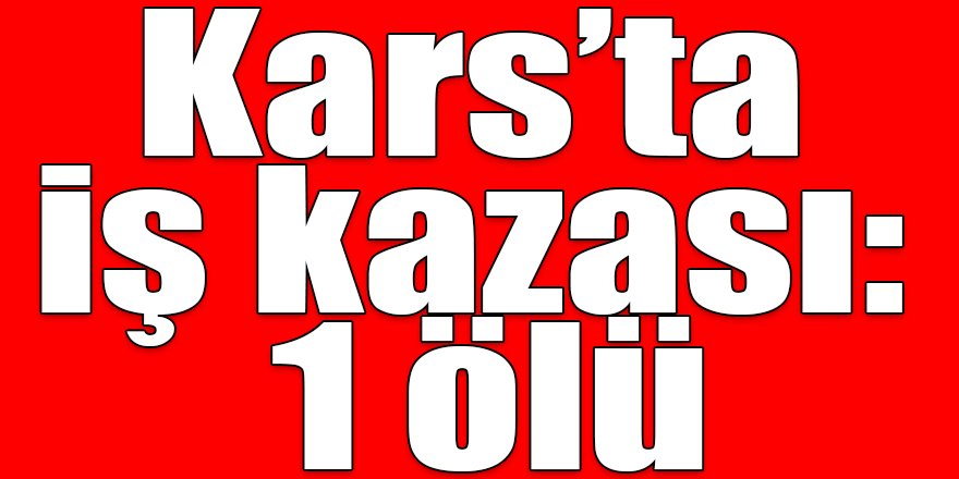 Kars’ta iş kazası: 1 ölü