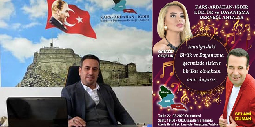 Antalya'da Kars-Ardahan-Iğdır birlik ve dayanışma gecesi düzenlenecek