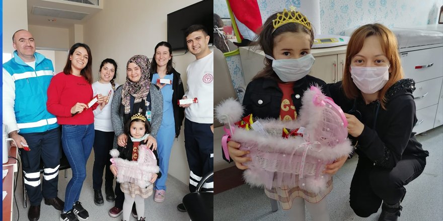 Minik Zeynep’ten hemşire annesine ve sağlık çalışanlarına anlamlı destek