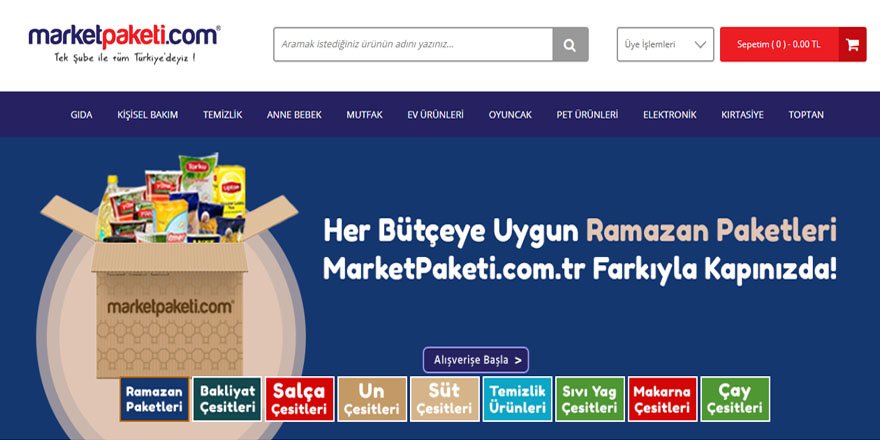 Sağlık Online Market Ürünleri İçin Market Paketi