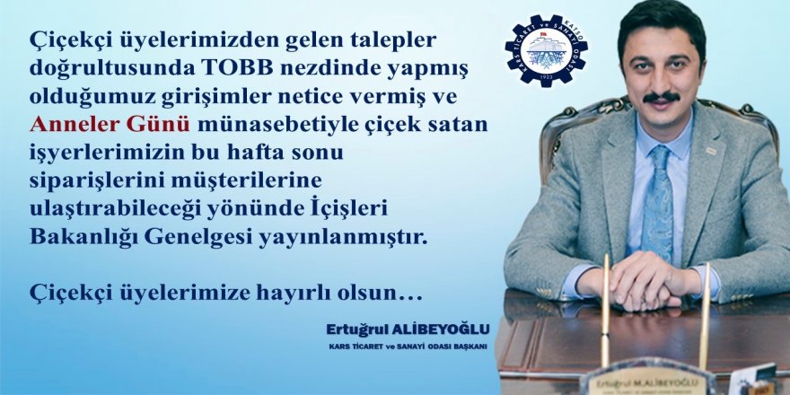 Ticaret Odası Başkanı Ertuğrul Alibeyoğlu'ndan çiçekçi esnafına müjde...