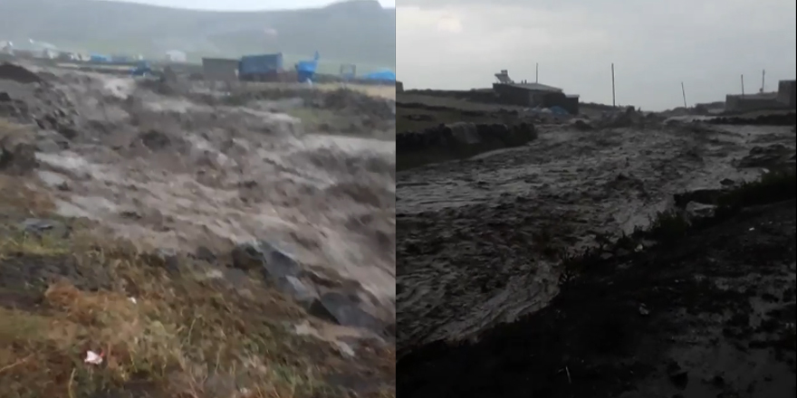 Karantinadaki köyde dere yatağı taştı