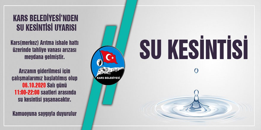 Kars Belediyesinden uyarı!