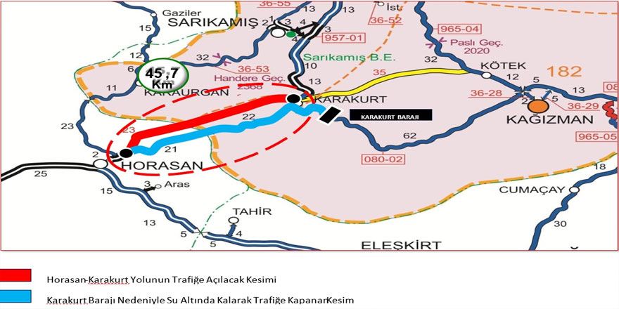 Karakurt – Horasan yolu açıldı