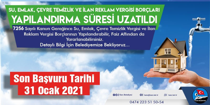 Kars'ta yapılandırmada başvuru süresi uzatıldı