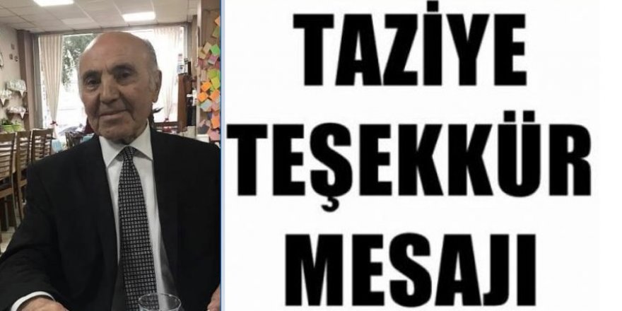 Taziye Teşekkür Mesajı