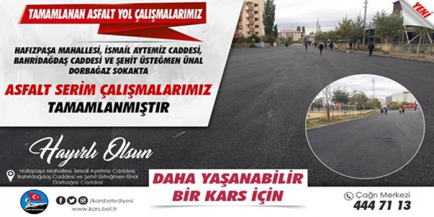 Asfalt serim çalışmaları devam ediyor