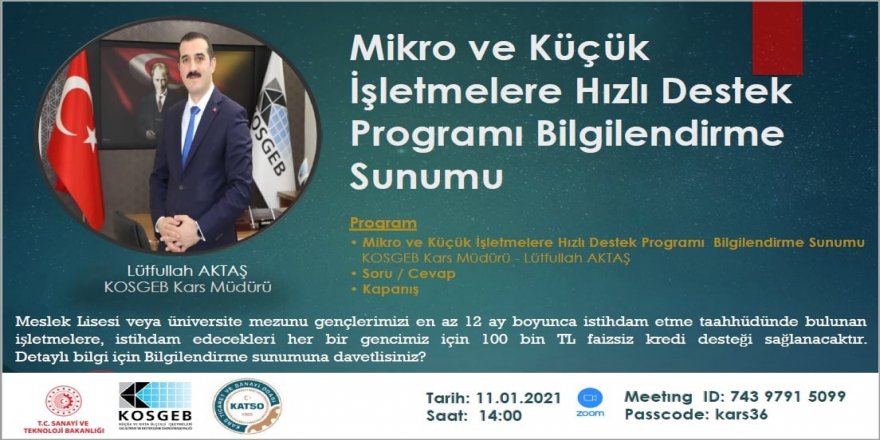 KATSO ve KOSGEB İşbirliği ile Kars İş Dünyası Bilgilendirilecek
