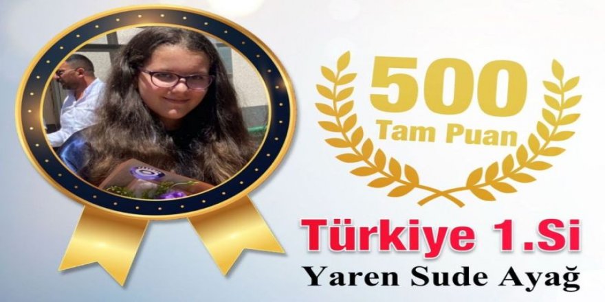 Çelik Başarı Koleji'nden Yaren Sude Ayağ, LGS Türkiye birincilerinden
