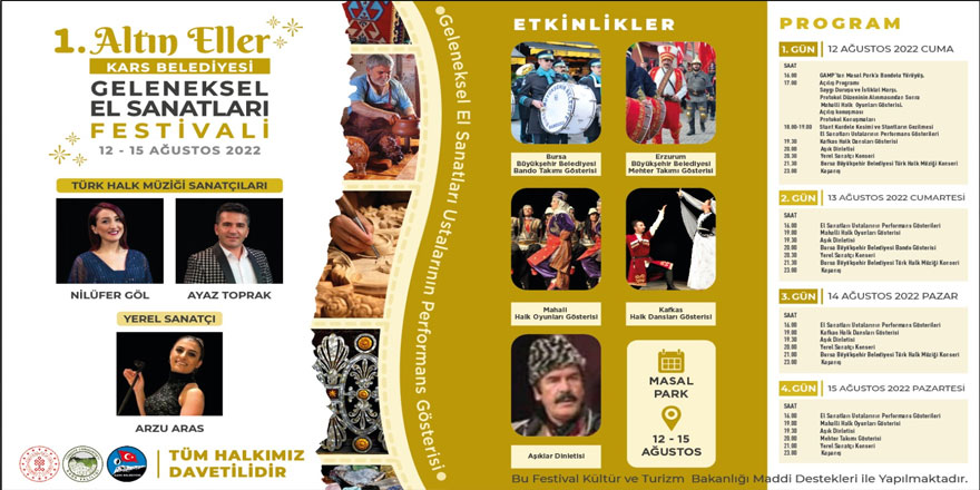 Kars 1. Altıneller Geleneksel El Sanatları festivali başlıyor