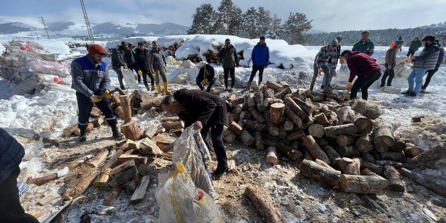 Sarıkamış'tan 1 tır yakacak odun Adıyaman'a gönderildi