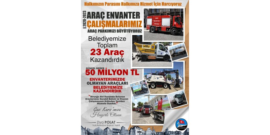 Kars Belediyesi : “Gazi Kars’ımızı hak ettiği noktaya taşımak için var gücümüzle çalışıyoruz”