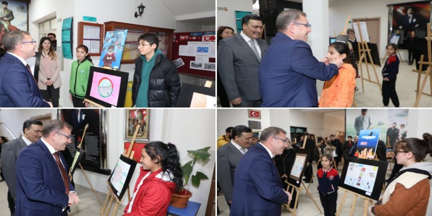 Kars'ta "36 Genç Ressam" projesi "Ekran Bağımlılığı" temalı resim sergisi açıldı