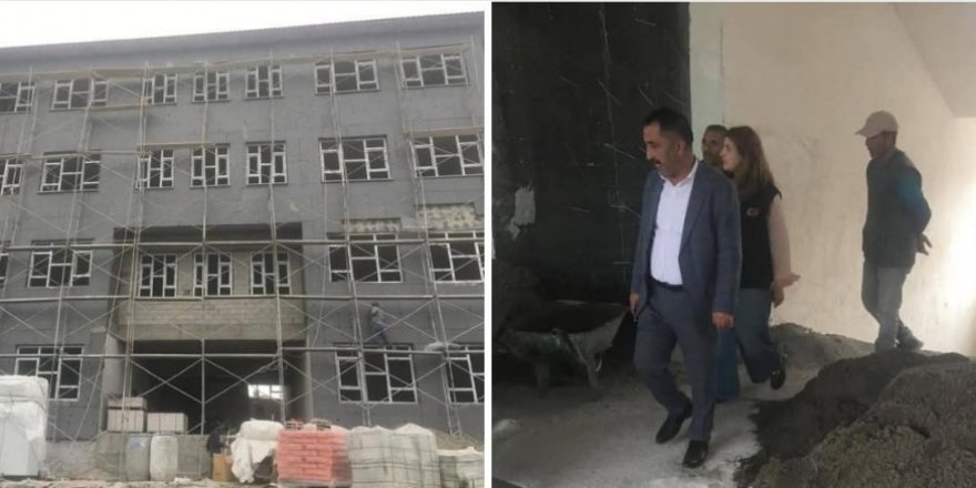 Kars'ın Selim İlçesi Yanlızçam Köyü Okul İnşaatı Devam Ediyor