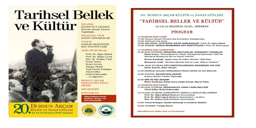 20. Dursun Akçam Kültür Ve Sanat Günleri Başlıyor