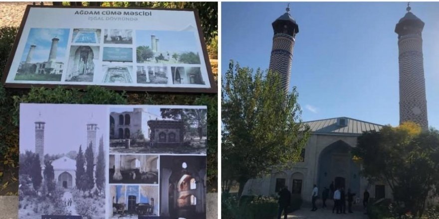 Ağdam'daki Cuma Camisi, restore edilerek, ibadete açıldı