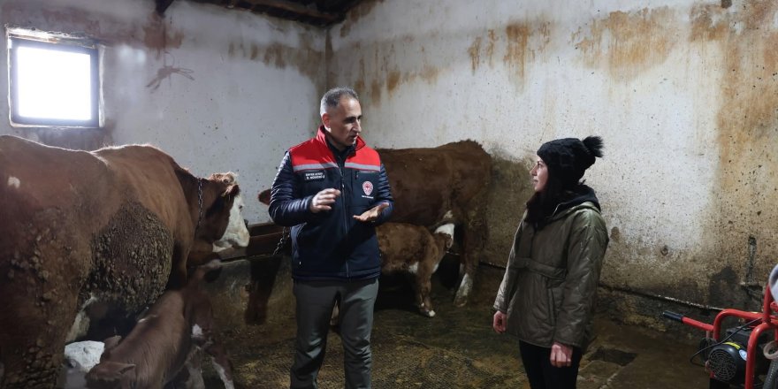 Müdür Aydın'dan kadın üreticiye ziyaret