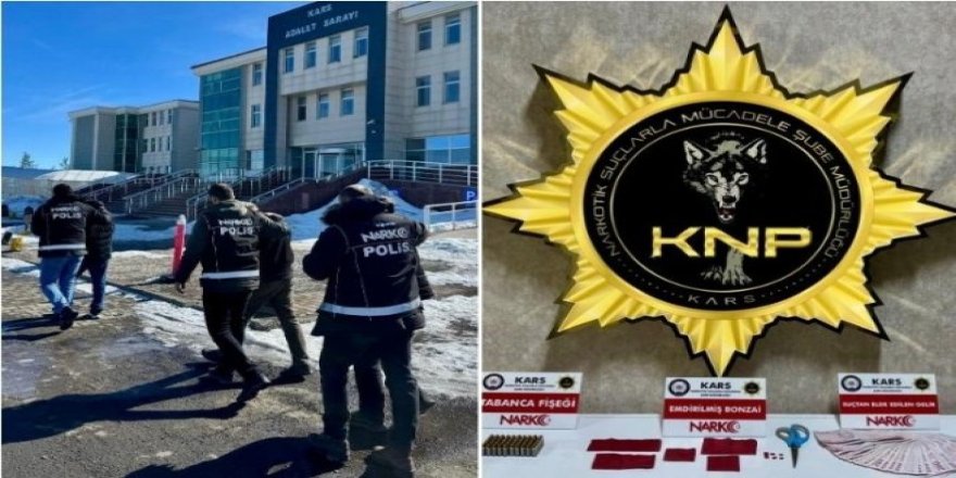 Kars'ta bir iş yerine uyuşturucu baskını; 3 kişi tutuklandı