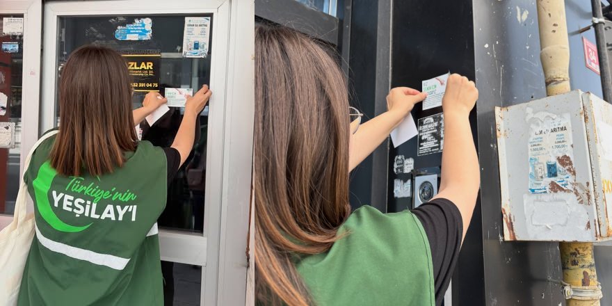 Apartmanlara uyarı stickerları astılar