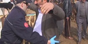 Hayvan pazarında uygulama yaptı