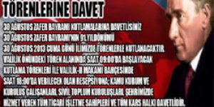 30 Ağustos Törenlerine Davet
