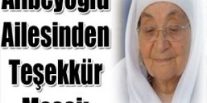 Alibeyoğlundan Teşekkür
