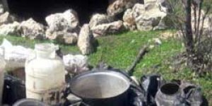 Toprağa gömülü bidon bulundu