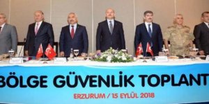 İçişleri Bakanı Soylu Erzurum'da "Bölge Güvenlik Toplantısı"na katıldı