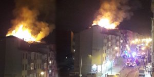 Kars’ta 4 katlı binada korkutan yangın