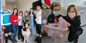 Minik Zeynep’ten hemşire annesine ve sağlık çalışanlarına anlamlı destek