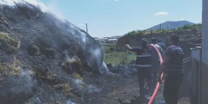 Kars’ta tonlarca ot kül oldu