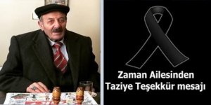 Zaman Ailesi'nden Taziye Teşekkür Mesajı