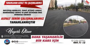 Asfalt serim çalışmaları devam ediyor
