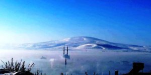 Dağpınar’ın kar ve sis altındaki görüntüsü büyülüyor