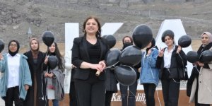 Alev Alp, siyah balonlarla kadına şiddete dikkat çekti
