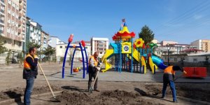 Kars’ta parklarda bahar temizliği