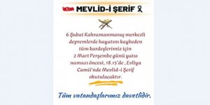 Kars’ta, depremlerde hayatını kaybedenler için Mevlid-i Şerif okutulacak