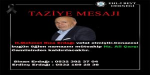 Erdağı Ailesi'nin Acı Günü : H. Mehmet Rıza Erdağı vefat Etti