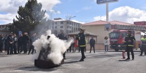 Kars İl Emniyet Müdürlüğü'nde yangın tatbikatı