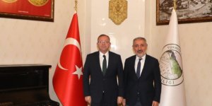 Rektör Mehmet Biber'den Vali Ziya Polat'a veda ziyareti
