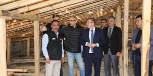 Vali Polat, İl Halk Kütüphanesi inşaatında incelemelerde bulundu